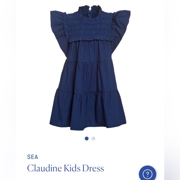 SEA, New York, Kids Blue Ruffled Dress new with tags cotton size 3-5 year - Picture 2 of 6